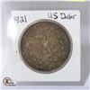 Image 1 : 1921 MORGAN "D" U.S. SILVER DOLLAR COIN