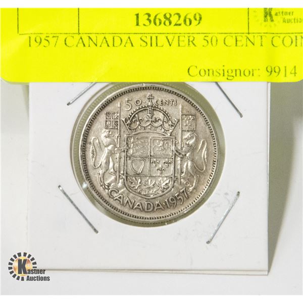 1957 CANADA SILVER 50 CENT COIN