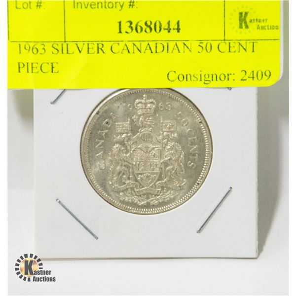 1963 SILVER CANADIAN 50 CENT PIECE