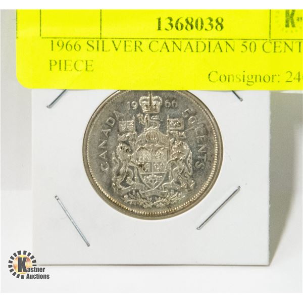 1966 SILVER CANADIAN 50 CENT PIECE