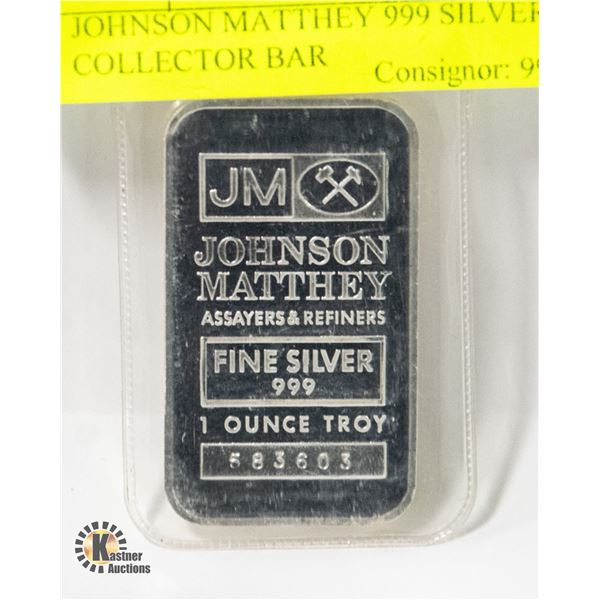 JOHNSON MATTHEY 999 SILVER COLLECTOR BAR