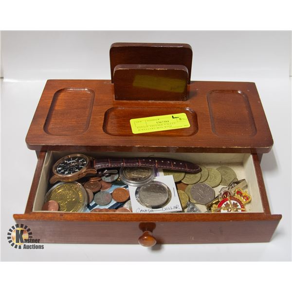ESTATE VINTAGE VALLET JEWELLERY BOX WITH