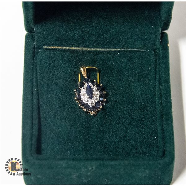 10 KT YELLOW & WHITE GOLD PENDANT WITH