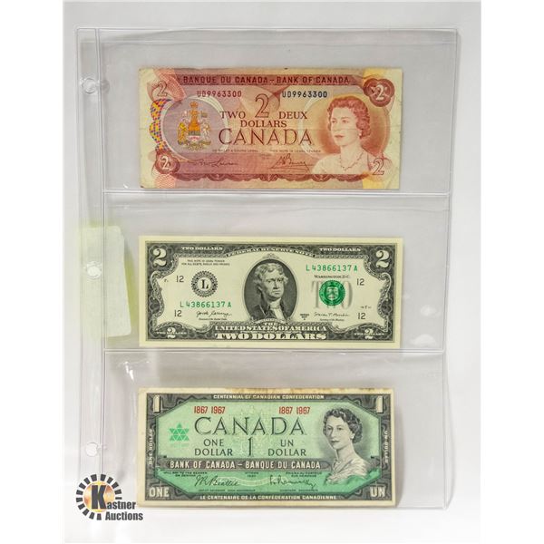 $1-1967 $2-1974 $2 US NOTE