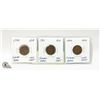 Image 1 : LOT OF 3 USA INDIAN HEAD CENTS