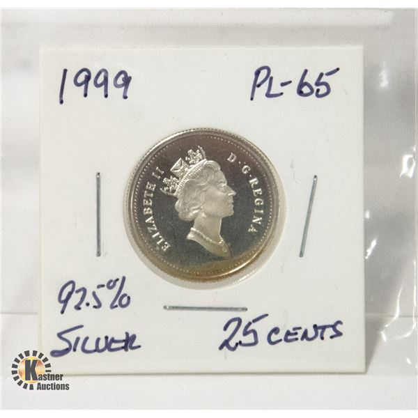 1999 .925 STERLING SILVER 25 CENTS WITH TONING