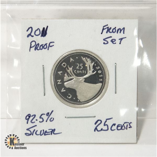 2011 92.5% SILVER 25 CENTS FROM PROOF SET