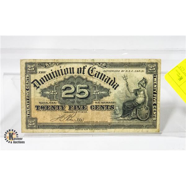 CANADIAN 1923 "SHINPLASTER" (25 CENT PAPER MONEY)