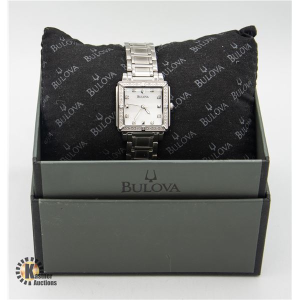 #1129-NEW GENUINE LADIES DIAMOND ACCENTED BULOVA