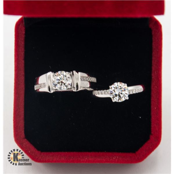 #1180-MATCHING WEDDING SET WITH 1.00 CT GRA