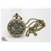 Image 1 : #1121-BRAND NEW BRONZE TONE POCKET WATCH