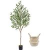 Image 1 : NEW WARM PLANTS FAUX OLIVE TREE WITH DECORATIVE