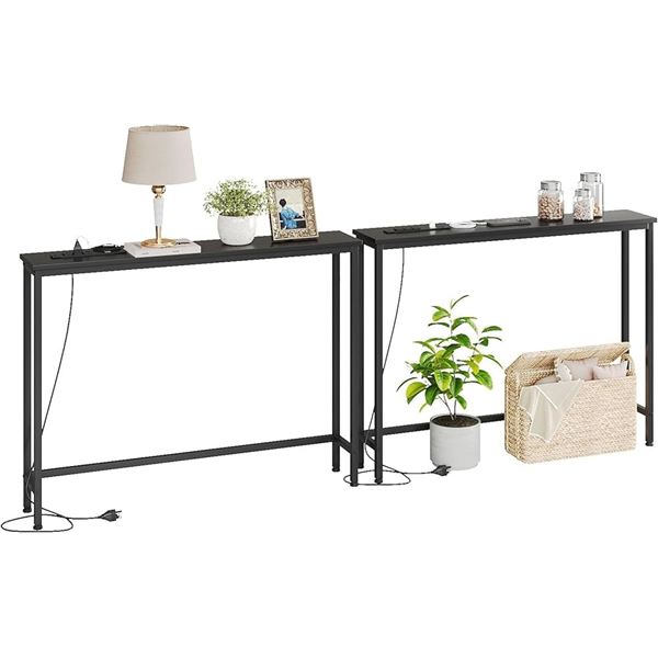 NEW LONG SKINNY TALL DESK WITH POWER OUTLET