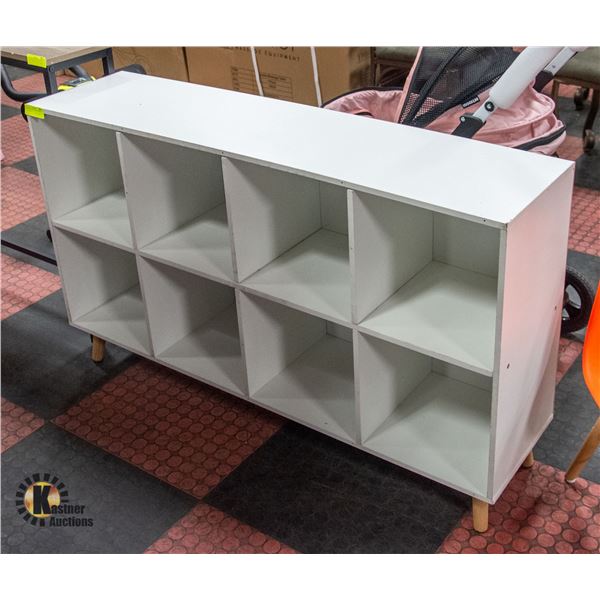 NEW WHITE STORAGE CABINET WITH 8 SLOTS