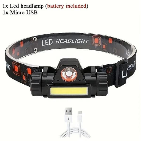 RECHARGEABLE 5 LED HEADLAMP: 4 MODES, WATERPROOF