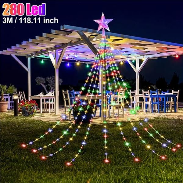 9.8FT 280 LED FIVE-POINTED STAR WATERFALL LIGHTS