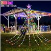 Image 1 : 9.8FT 280 LED FIVE-POINTED STAR WATERFALL LIGHTS
