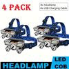 Image 1 : 4 PACKS-RECHARGEABLE 5 LED HEADLAMP: 4 MODES,