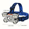 Image 2 : 4 PACKS-RECHARGEABLE 5 LED HEADLAMP: 4 MODES,