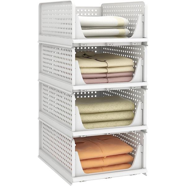 BRAND NEW 4 PACK FOLDABLE CLOTHES DRAWER ORGANIZER