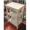 Image 1 : NEW ASSEMBLED 2 LEVEL WHITE END TABLE W/ A MODERN