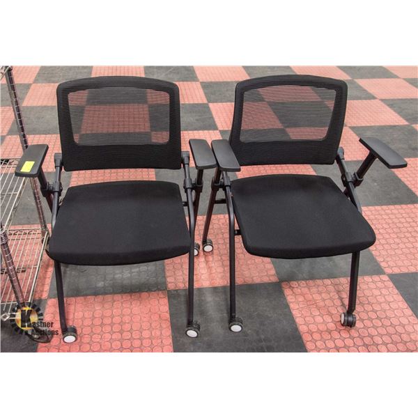 NEW ASSEMBLED PAIR OF FYLICA ROLLING OFFICE / WAIT