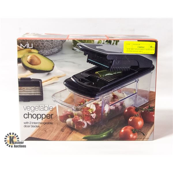 NEW MIU VEGETABLE CHOPPER W/ 2 INTERCHANGEABLE