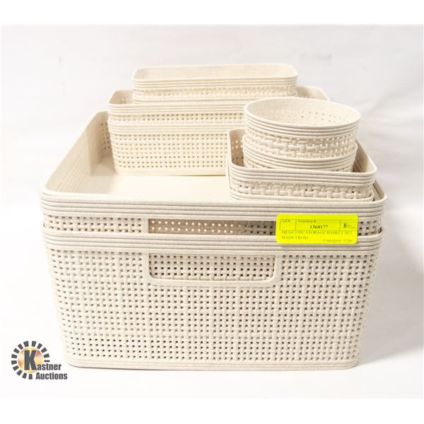 MESA 11PC STORAGE BASKET SET, MADE FROM