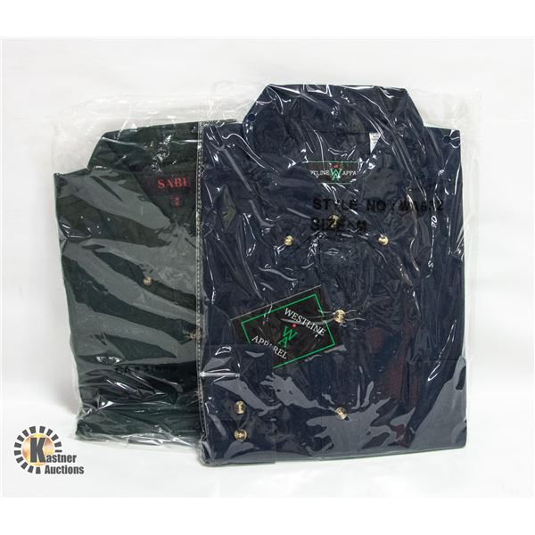 MEN'S SHIRTS 1 FOREST GREEN 1 NAVY SIZE M