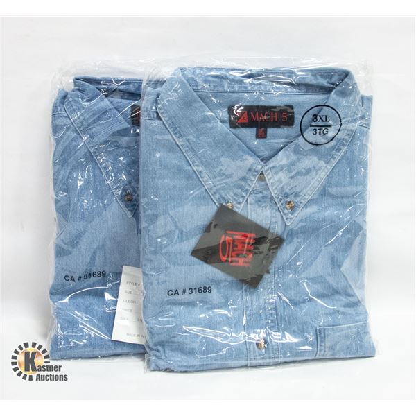 MEN'S SHIRTS 2 DENIM SIZE 3XL