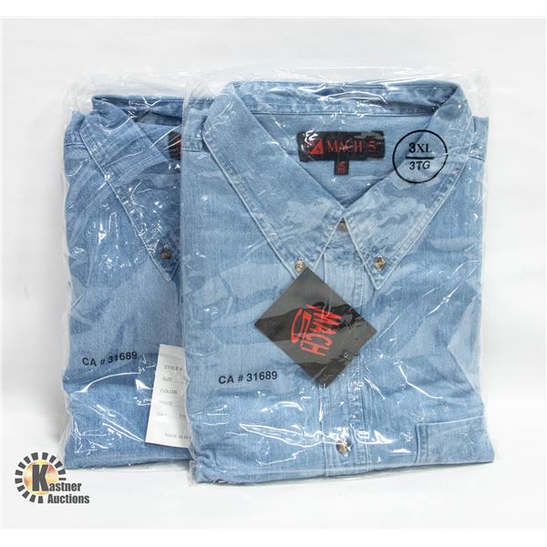 MEN'S SHIRTS 2 DENIM SIZE 3XL