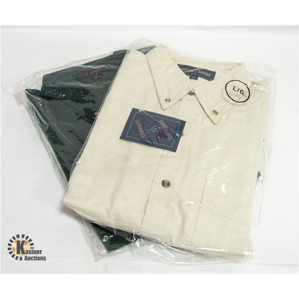 MEN'S SHIRTS 1 FOREST GREEN 1 NATURAL SIZE L