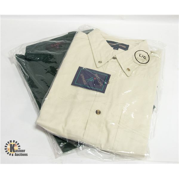 MEN'S SHIRTS 1 FOREST GREEN 1 NATURAL SIZE L