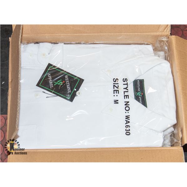 NEW MEN'S SHIRTS CASE OF 9 WHITE SIZE M
