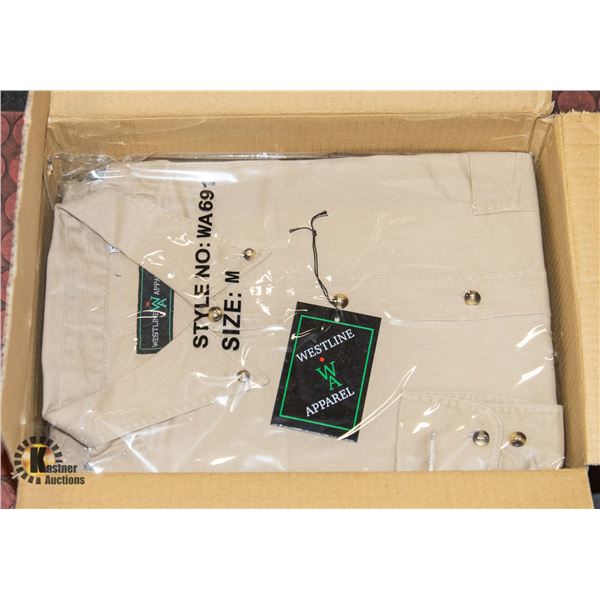NEW MEN'S SHIRTS CASE OF 8 TAN SIZE M