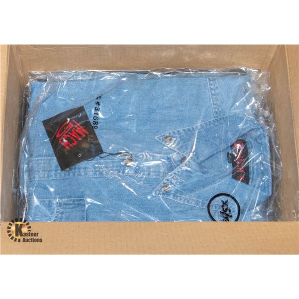 NEW MEN'S SHIRTS CASE OF 9 DENIM SIZE XS