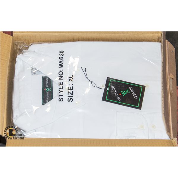 NEW MEN'S SHIRTS CASE OF 9 WHITE SIZE XL