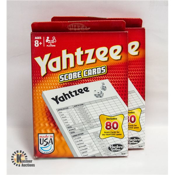 NEW 2 YAHTZEE SCORE PADS
