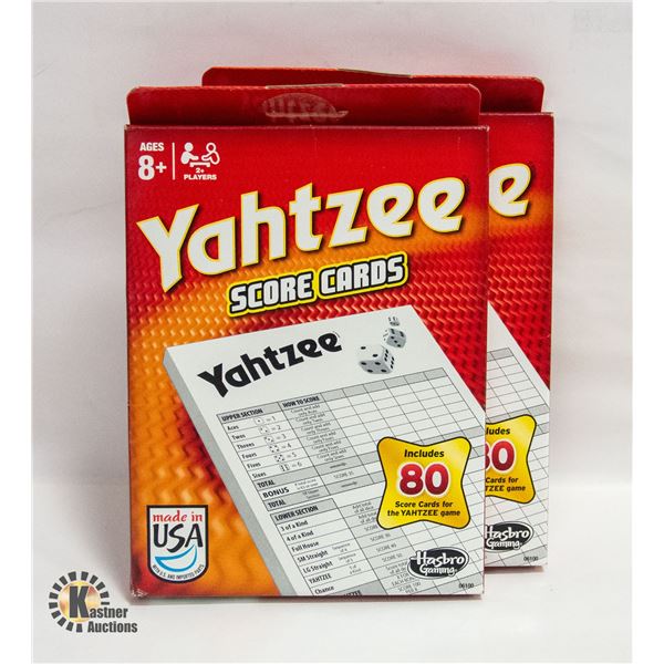NEW 2 YAHTZEE SCORE PADS