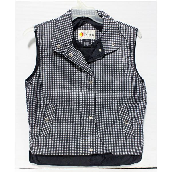 NEW MENS BLACK CHECKERED UNDERLAYER VEST SZ MED