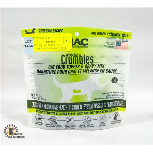 NEW 114G JAC SUPERFOOD CRUMBLES CAT FOOD TOPPER