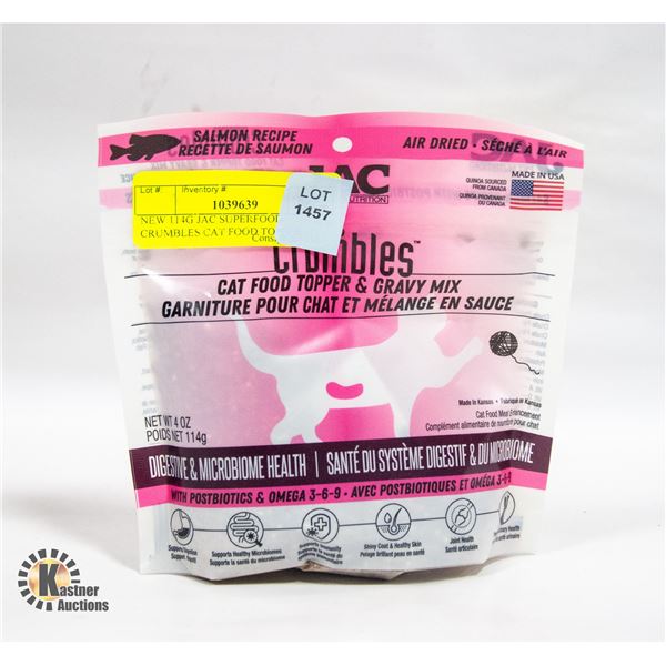 NEW 114G JAC SUPERFOOD CRUMBLES CAT FOOD TOPPER