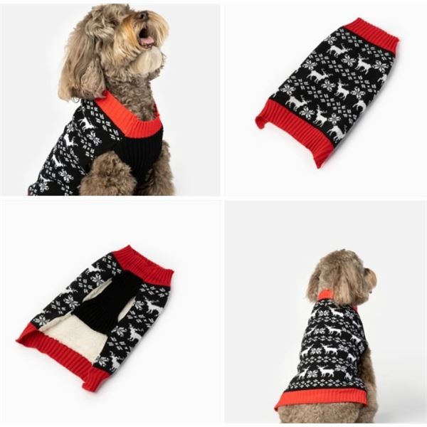 BRAND NEW SILVER PAW HOLIDAYS MED DOG SWEATER