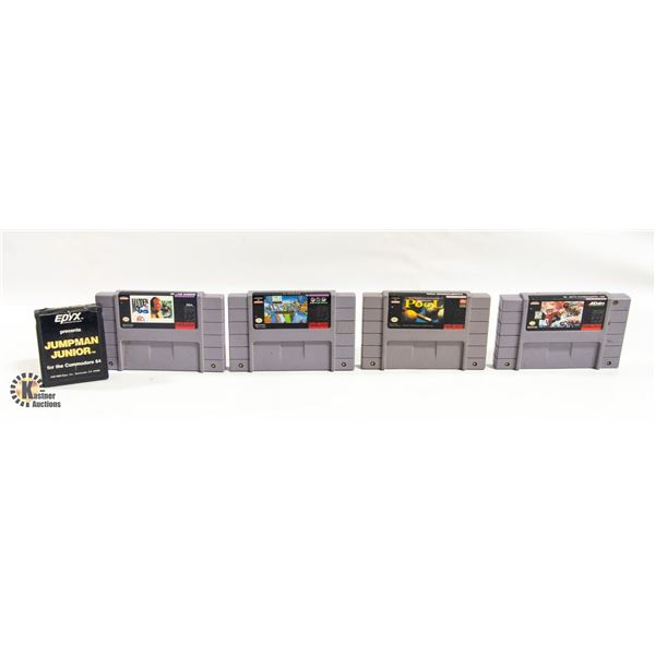 LOT OF 4 SUPERNINTENDO CARTRIDGES