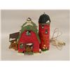 Image 1 : CHRISTMAS LARGE PORCELAN FARM & BARN VILLAGE HOUSE