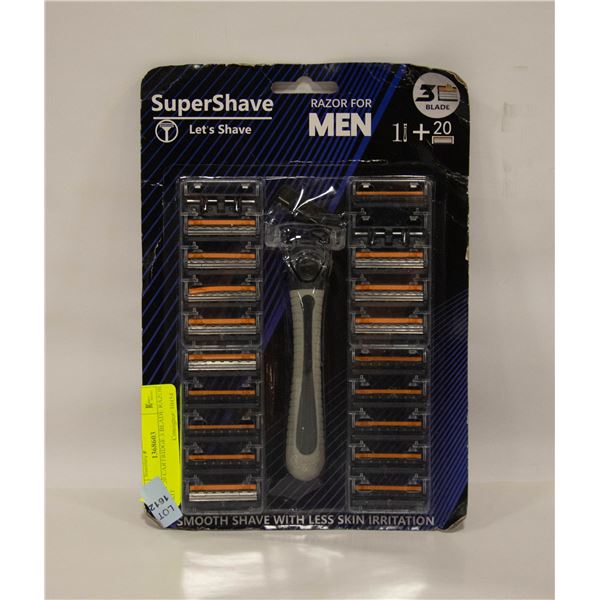 NEW 20 CARTRIDGE 3 BLADE RAZOR KIT