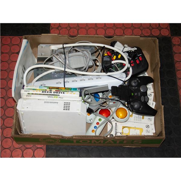 TRAY OF ASSORTED VIDEO GAME & ACCESSORIES