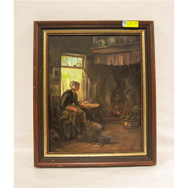 ESTATE DANISH ORIGINAL OIL ON CANVAS VINTAGE