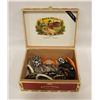 Image 1 : CIGAR BOX FULL OF ESTATE WATCHES & KEY CHAINS