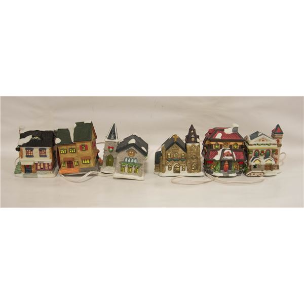 6 CHRISTMAS PORCELAN VILLAGES HOUSES